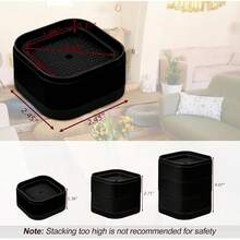 4 Pack Furniture Risers, Adjustable Bed Risers Heavy Duty Stackable Bed Raisers Table Desk Couch Chair Sofa Cabinet Bed Lift Height 1 (4, Black-2)