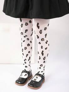 1/2 双婴儿女孩/幼儿豹纹紧身裤，女孩浪漫复古风格打底裤，适合春季、秋季和所有季节 - 彩色 - 查看 22