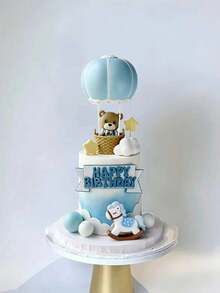 2 件 - 可爱泰迪熊蛋糕装饰、婴儿洗礼蛋糕装饰、软橡胶娃娃装饰、泰迪熊生日蛋糕装饰、婴儿洗礼装饰、性别揭秘派对 - 彩色 - 查看 7