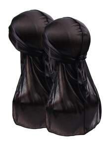 4 件男士仿丝长尾海盗帽，缎面 Durag 头巾，适合日常和运动使用海盗帽海盗服装 - 彩色 - 查看 13