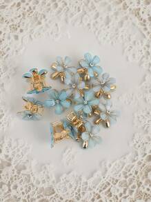 8 件/12 件/套什锦金属水晶花发夹适合日常旅行、聚会、海滩派对以及夏季、秋季和返校季节佩戴假日必备