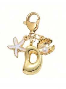 1 Stück A-Z Buchstaben Gold Bubble Buchstabe süßer Anhänger Schlüsselanhänger, Muschel- und Seestern-Accessoires, Schlüsselanhänger, Ringtasche, Rucksack-Anhänger, Auto-Anhänger, perfekt für Urlaub, Einkaufen, Strand, Camping, Geldbörse und Handtaschen-Accessoires. Geeignet als Geschenk für Frauen, Freunde, Klassenkameraden, Dekorationen, modisches kreatives Design Geburtstagsgeschenk, Sommer-Taschenbaumeln, modisches Accessoire für Damen, langanhaltend Metallschlüsselring, ästhetisches Geschenkidee, neuartiger Schlüsselanhänger, Rückkehr zur Schule Auto-Accessoires Goth Y2k' - Verschiedenfarbig - Übersicht 17