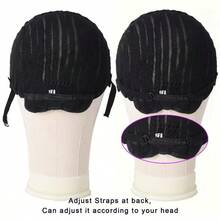 DCornrow Wig Cap For Crochet Braids Synthetic Braided Cap With Adjustable Straps Breathable Crochet Caps With 2 Combs Braided Wig Cap For Sew InBraided Wig Cap For  1pcs Black 5001 - 1pcs - 查看 4