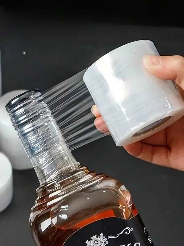 1 Roll Of Approx. 230m/9055in Elastic Shrink Film, Non-Heating Bottle Sealing Wrap, Easy To Use For Bottle, Jar, Can Packaging