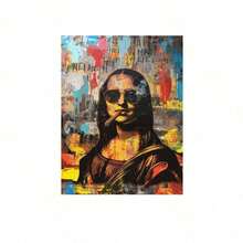 Tranh in Canvas Mona Lisa hiện đại theo phong cách Art Deco, Tranh tường chân dung theo chủ đề thời trang cổ điển, Tác phẩm nghệ thuật bằng mực không khung, Áp phích trang trí treo trong nhà cho phòng khách, phòng ngủ, văn phòng tại nhà - Thiết kế màu nước lấy cảm hứng từ Basquiat - Nhiều màu - Xem 15