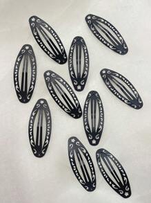 Y2K罗马宫廷风格小众设计，花卉BB夹，银色复古异域风情，椭圆形刘海夹，断发夹，侧边发夹，女士发饰，爪夹，发爪，发卡 - 銀色 - 查看 15