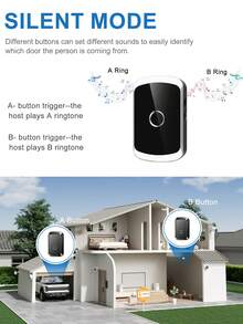 1 Set Wireless Doorbell, Long Range High Volume Home Wireless Doorbell, 60 Melodies 5 Volume Levels Doorbell Kit, Suitable For Garden, Living Room, Garage, Bedroom Chime Caller - Multicolor - View 9