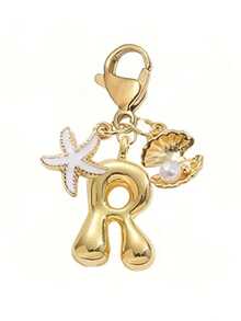 1 Stück A-Z Buchstaben Gold Bubble Buchstabe süßer Anhänger Schlüsselanhänger, Muschel- und Seestern-Accessoires, Schlüsselanhänger, Ringtasche, Rucksack-Anhänger, Auto-Anhänger, perfekt für Urlaub, Einkaufen, Strand, Camping, Geldbörse und Handtaschen-Accessoires. Geeignet als Geschenk für Frauen, Freunde, Klassenkameraden, Dekorationen, modisches kreatives Design Geburtstagsgeschenk, Sommer-Taschenbaumeln, modisches Accessoire für Damen, langanhaltend Metallschlüsselring, ästhetisches Geschenkidee, neuartiger Schlüsselanhänger, Rückkehr zur Schule Auto-Accessoires Goth Y2k' - Verschiedenfarbig - Übersicht 21