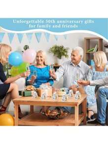 金色 50 岁开瓶器，适合作为 50 岁生日派对、50 周年结婚纪念派对的礼物或纪念品，流行的金色和黑色主题派对装饰，派对回礼，家庭聚会礼物，送给爸爸、妈妈、老师、姐妹的礼物，有趣的礼物，送给朋友的礼物 - 金色 - 查看 5