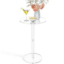 Transparent Acrylic Small Tea Table, Modern Minimalist Living Room Sofa Coffee Table, Bedroom Balcony Round Beverage Coffee Table