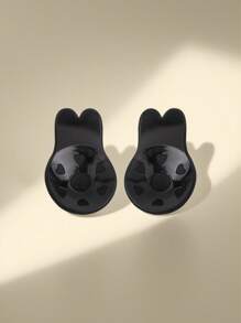 2pcs Reusable Rabbit Ear Silicone Nipple Covers, Breast Lift Tape, Invisible Bra, Self-Adhesive, Suitable For Sports, Lift