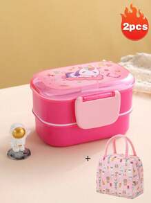 1pc Microwaveable Cartoon Sealed Lunch Box, Office Workers' Heated Lunch Box, Anti-Drop Lunch Box, Portable Lunch Box