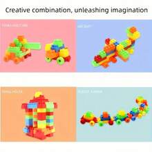 Children's Large Building Blocks Plastic Toy, DIY Assembly Early Education Puzzle Toy, Preschool Gift, Halloween, Christmas Gift - Multicolor - View 11