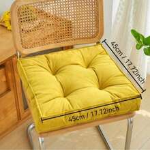 1 件实心椅垫方形垫软垫办公室家居或车内花园阳光休闲座垫办公椅椅枕靠垫办公椅游戏椅 - 彩色 - 查看 3
