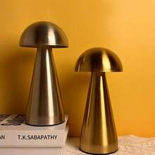 1pc Modern LED Mushroom Design USB Rechargeable Touch Control 3-Color Dimmable Lamp, Suitable For Living Room, Bedroom, Dining Room, Bar Decoration - Multicolor - View 5