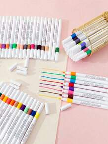 12/24/48/60 ألوان أقلام تحديد أكريليك، مقاومة للماء وزيتية، مع أطراف متنوعة (خفافيش، زهور، أسماك، إلخ) لرسم على الصخور، صنع البطاقات، الحجر، المعدن، السيراميك - مثالية لديكور عيد الفصح، هدايا ، هدايا الحفلات، زينة عيد الميلاد والأعمال اليدوية، ديكور عيد الميلاد، موسم العودة إلى المدرسة