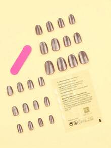 24Pcs Neutral Short Square Shape Nail Nails White Solid Nail Press On Nails Acrylic Nails Fake Nails Manicure Set Includes 1Sheet Adhesive Tabs & 1Pc Mini File Perfect For Everyday Wear Nail Supplies Nails - Nhiều màu 4 - Xem 8