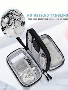 1pc Travel In Style With Our Waterproof Electronic Storage Bag - Perfect Storage For USB Sticks, Hard Drives, Headphones And More! Digital Accessory Storage Bag, Electronic Storage Travel Universal Cable Bag, Travel Organiser , Small Suitcase Accessories , Home Cruise Essentials Travel Bag, Mini Portable Travel Organiser , Portable Holiday Organiser.