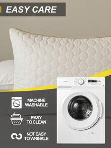 1Pc Hotel And Home Bed Pillow, Luxury Hotel Quality, Made With Premium Soft Feather Alternative Filling, Comfortable High Elasticity Pillows, Suitable For Bedroom, Guest Room, Dorm Room, 50*70cm - White - View 4