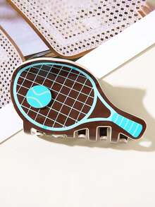 1pc Fashion Minimalist Campus Sports Series Acrylic Tennis Racket Hair Clip, Cute Ping Pong Paddle Hair Clip, Suitable As Back To School Gift, Daily Wear Hair Accessories Women Claw Clip Autumn Accessories Football Accessories Women - Multicolor - View 5