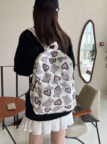 1pc Women's Classic Backpack, Large Capacity, Fashion Solid Color, Suitable For School, Commuting, Multi-Pocket