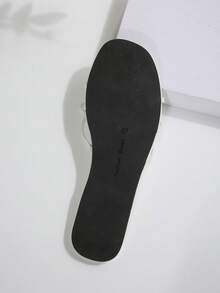 女士时尚拖鞋 - 轻便、透气、露趾、平底、休闲夏季鞋,配有舒适鞋垫和可调节鞋带,方便行走 - 白色 - 查看 9