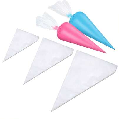 Manga Reposteria Pasteleria Desechable Chica Mediana Grande 100Pzs c/u Cocina Decoración Plastico Chef Pastelero Bolsa Manga Gresa Multiples Tamaños Chica Mediana Grande Tartas Pasteles Galletas Para Crema Pastelera Hornear Pasteles W6899