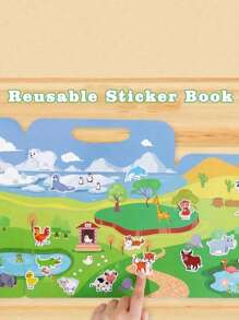 1 pezzo Libro di adesivi riutilizzabili per bambini, adesivi lavabili per bambini in età prescolare, regali per le vacanze, disponibili come regali per il ritorno a scuola, regali di compleanno, libro di adesivi, stile libro gelatina, puzzle di adesivi per l'educazione precoce, possono essere incollati ripetutamente. Include adesivi a tema mondo marino, animali, dinosauri e trasporti.