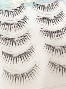 10 szt./zestaw jednoczęściowych sztucznych rzęs o naturalnym wyglądzie, odpowiednich do makijażu bez makijażu, lekkiego makijażu, do codziennych dojazdów do pracy, przezroczysta opaska, rzęsy na pasku Slouchy Girl, rzęsy, sztuczne rzęsy