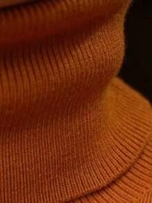 GRDR Men's Autumn/Winter Raglan Sleeve High Neck Sweater, Versatile Everyday Knit Pullover - Orange - View 5