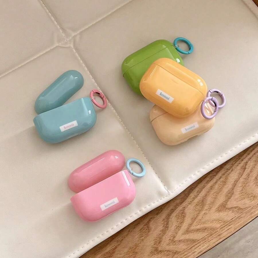 简约纯色+环形耳机盒 适用于Apple Pro2/Pro/4/3/2，时尚女/男耳机盒