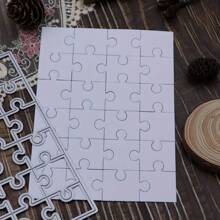 1 件矩形拼图金属切割模具，适用于剪贴簿和 DIY 卡片 - 用于制作纸卡和相册的工艺装饰