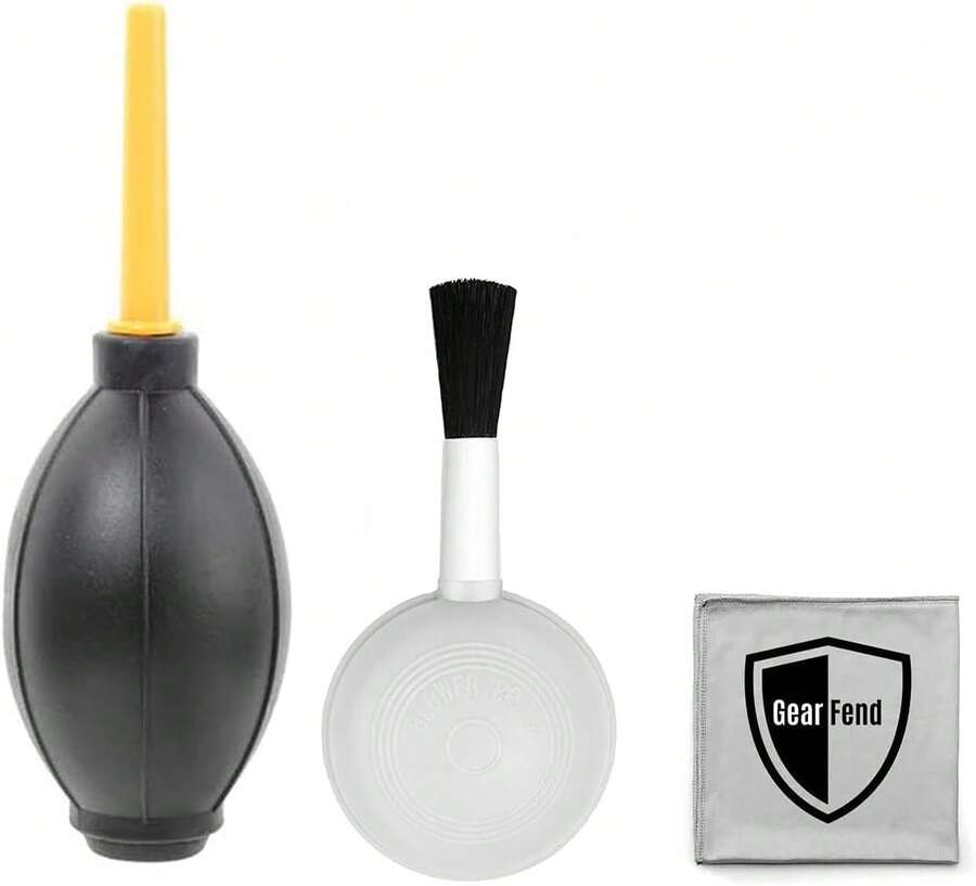 Dust Cleaner Kit Strong Cleaning Air Blower + Soft Brush Blower For Camera & Camcorder, Lens, LCD Screens, Etc + Microfiber Cloth,9600886 - Yellow - View 1