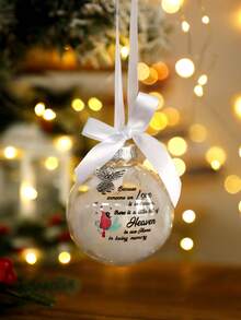 1 Stück Engel im Himmel Dekoartikel, Gedenk-Künstliche Federkugel Weihnachtsdekoration Anhänger, Weihnachtsbaum Dekoration, Heimdekoration, Weihnachtsfeier Zubehör, Weihnachts-Gedenk-Ornament Federkugel, Ein Teil meines Herzens ist im Himmel, Weihnachtsbaum Gedenk-Hängender Anhänger Geschenk für Mama, Papa, Sohn, Tochter, Schwester, Bruder, Oma, Opa