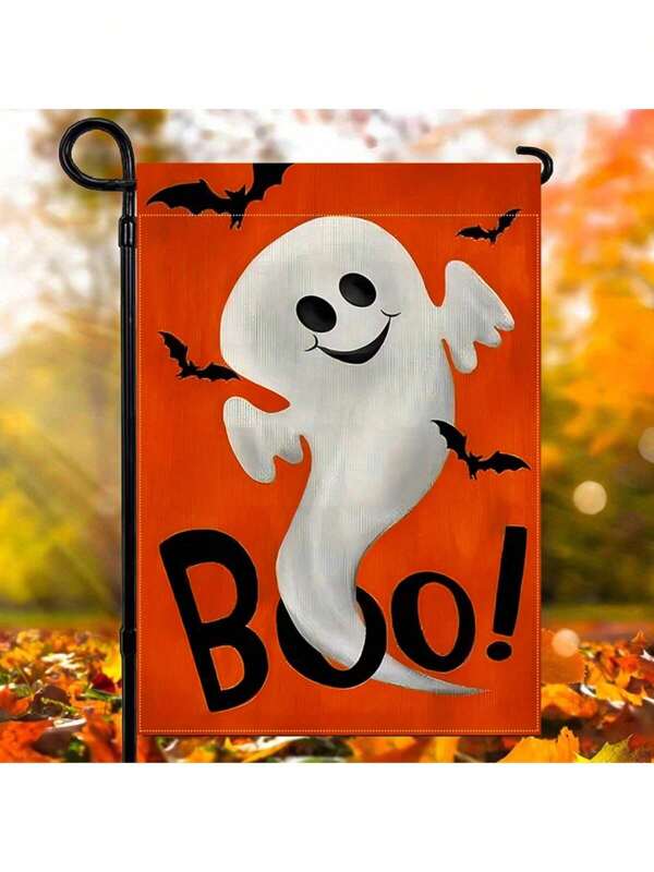 1pc Halloween Whimsical Garden Flag, Double-Sided Printed Yard Decoration Flag (Flagpole Not Included), 30x45cm (12x18inch), Perfect For Halloween Outdoor Garden Decor Home Decor Halloween Decor Fall Decor Room Decor