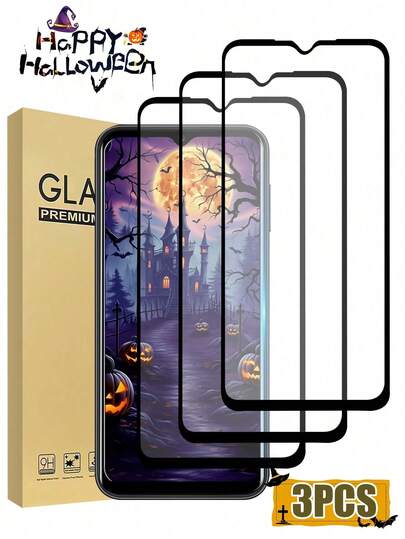 3 件/包，兼容三星 Galaxy S20FE/S21FE/S23FE/S24FE/A02/A02S/A03/A03S/A06/A12 4G/5G/A13 4G/5G/A14 5G/A15/A16/A21/A21S/A22/A23/A24/A25/A26/A30/A31/A32/A33/A34/A35/A36/A50/A51/A52/A53/A54/A55/A56/A70/S21/S22/S23/S24/S25 系列，丝网印刷高清屏幕保护膜，防摔、防汗、防刮，兼容多种手机壳屏幕保护必需品，适用每日防护，办公室，家庭电话屏幕保护膜手机配件