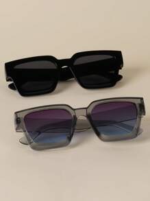 1 pieza/2 piezas/3 piezas/10 piezas Gafas con marco cuadrado grueso, gafas de moda rectangulares gruesas unisex para fotografía callejera, bares, clubes, festivales de música, decorativas, adecuadas para todos los tipos de rostro