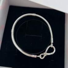 New Design Infinity Symbol & Snake Bone Bracelet, Suitable For 925 Sterling Silver DIY Bangle, Fashionable & Elegant Jewelry For Women, Birthday & Wedding