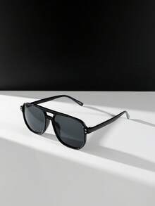 3副/1副男士窄方形塑料酷炫黑色派对风格休闲眼镜，适合户外海滩配饰，夏季海滩度假、户外活动、旅行眼镜