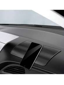 Car Dashboard Black Silicone Anti-Slip Mat, High Temperature Resistant Storage Mat, Waterproof And Anti-Slip Mat, Creative Car Ornaments, Fixed And Non-Slip, Washable And Reusable, Suitable For Mobile Phones, Keys, Glass, Mirrors, Metal Anti-Slip Sticky Pads, Auto Accessories