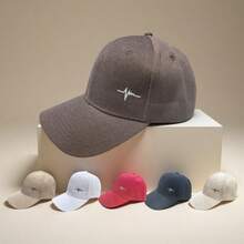 1pc Unisex Casual Minimalist Heartbeat Embroidery Pattern Adjustable Baseball Cap, Suitable For Daily And Outgoing Wear - Multicolor - View 8