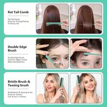 DCurl Defining Brush Curly Hair Brush Slick Back Hair Brush For Combing And Shaping Curls In All Hairstyles To Reduce Pulling Green 5001 - màu xanh lá - Xem 4