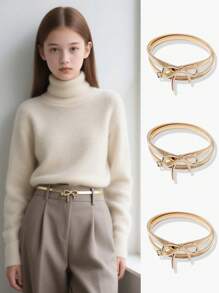 1 女孩百搭蝴蝶结松紧腰封小狗保持回到学校