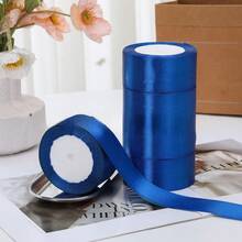 5 卷 4 厘米手工玫瑰缎带，婚礼椅装饰，礼盒包装，花卉丝带，彩虹色，毕业派对，单身派对，蝴蝶结制作 - 彩色 - 查看 11