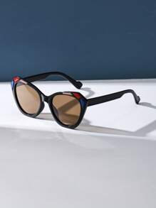 复古猫眼时尚眼镜，男女皆宜 - 波西米亚风格撞色塑料镜框，经典设计，适合户外、旅行、海滩和日常佩戴，夏季遮阳，具有装饰魅力的蝴蝶形状