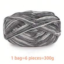 6 件/包多色渐变染色彩虹腈纶纱线、条纹针织材料纱线、钩针纱线、温暖柔软的纱线，适用于编织毛衣、围巾、袜子、手套、帽子、披肩和其他配饰 - 6團裝 - 查看 17
