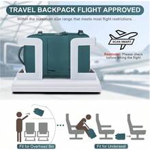 Women Men Airline Approved Carry On Backpack Flight Approved Waterproof Sports Luggage Backpack Casual Daypack Small Hiking Backpack - A-孔雀藍 - 查看 2