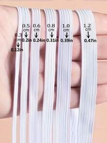 10 metros Banda elástica plana blanca/negra, tela de goma para vestido de novia, accesorios de costura elásticos, banda elástica de látex de alta elasticidad, banda elástica de goma DIY para costura, banda de costura de alta elasticidad, cuerda elástica de costura para tela de costura DIY, cinta adhesiva elástica de poliéster, adecuada para costura DIY, manualidades, accesorios para el cabello y vestidos de novia, accesorios, banda elástica plana ancha, banda para prendas. - Multicolor - Ver 8