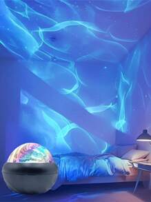 1 Stück Nordlicht Projektions Nachtlicht - Mehrfarbiger Sternenhimmel Effekt, mit Fernbedienung, Wasserwell-Design, geeignet für Schlafzimmer und Heimkino Dekoration, USB betrieben, perfektes Geschenk für Feiertage, Schlafzimmerlampe