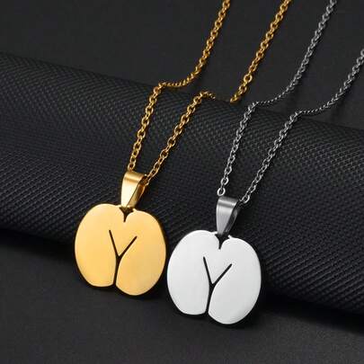 1pc Coco Pendant Necklaces For Wome Girls Stainless Steel Jewelry
